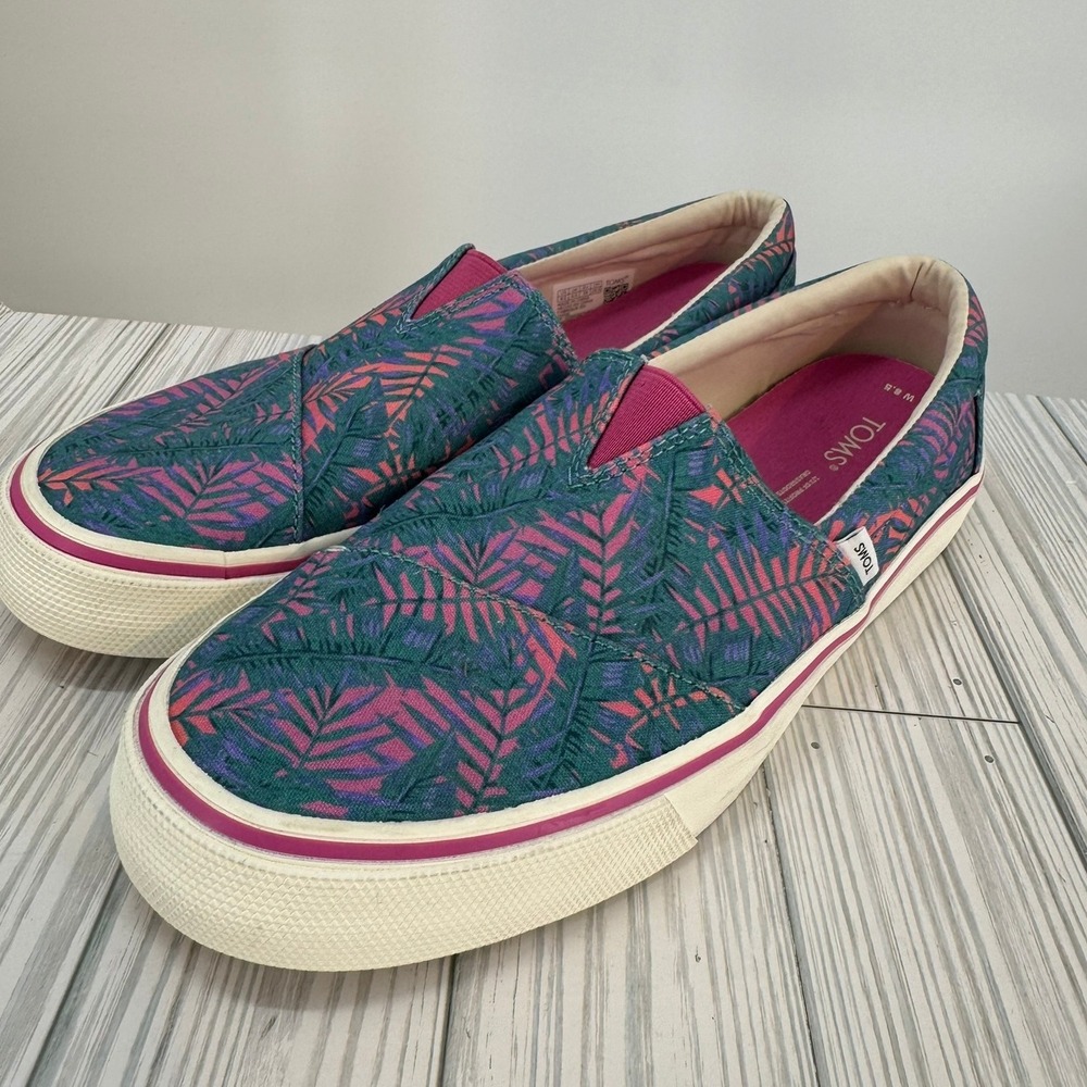 Toms‎ Alpargata Fenix Women's Slip On Sunset Multi California Palms Print sz 8.5